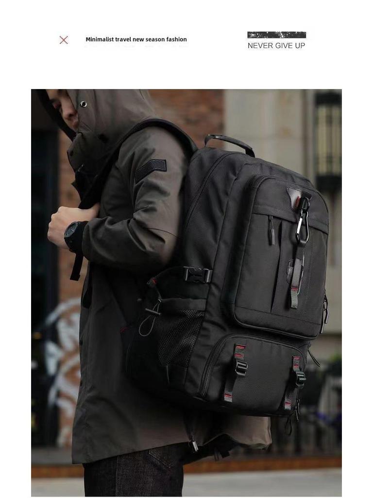 Men's Large Capacity Oxford Cloth Travel Backpack with Shoe Compartment