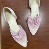 Fashion Super Nice Shoes Women's New Summer Niche Design Sandals Aesthetic Petal Pointed Toe Shallow Flat Shoes Handmade