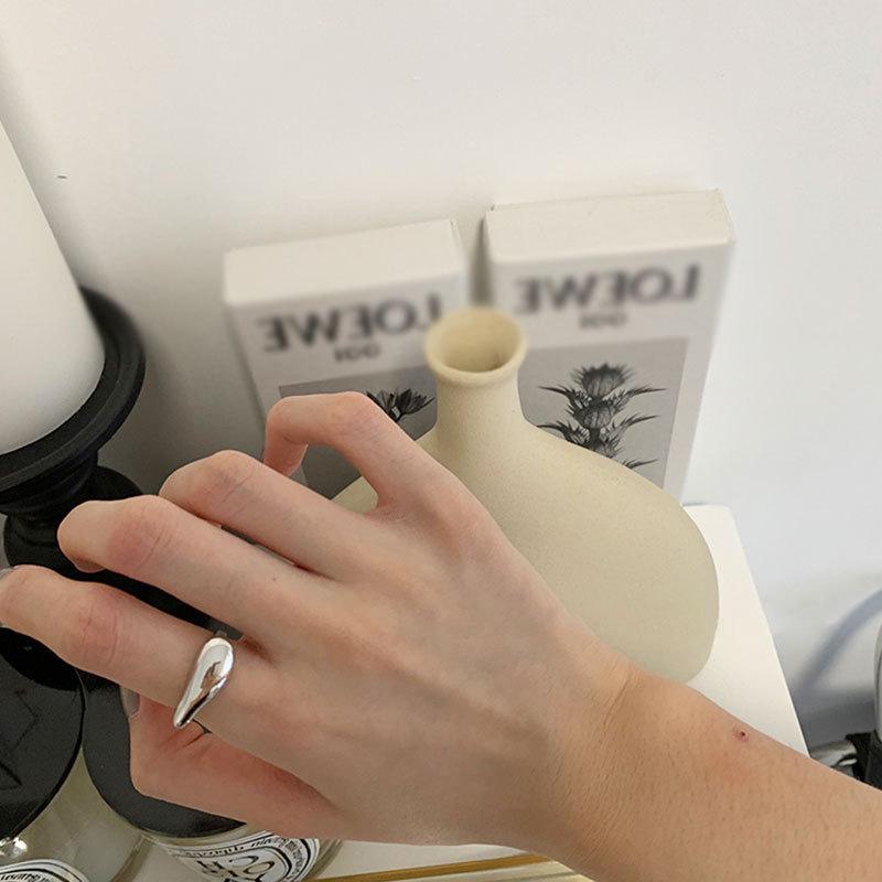 European-American S925 Silver-Plated Geometric Open Ring - Retro, Creative, and Stylish Index Finger Design for Women