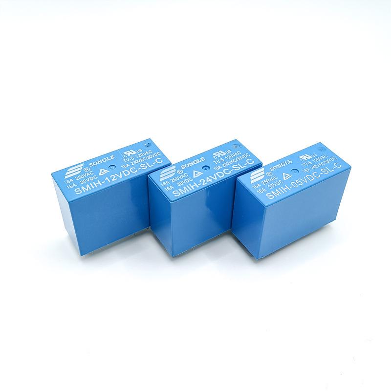 Originele Songle SMIH Relais 8-pins 16A (12V/5V/24V) BEDR.