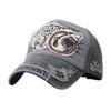 Water Scrubbing Jeans Baseball Cap With Embroidered Shark Design Adjustable Hat Circumference For Men And Women