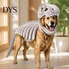 Vtipný dinosauří obleček Kostým kostlivce pro mazlíčka, Halloweenský obleček pro psa, Měkký teplý cosplay kostým pro psy kočky, Doplněk oblečení pro koledování