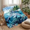 Dolphins In Coral Paradise 1 Theme Blanket Lightweight Warm Flannel Blanket Decorative Throw Blanket for Home Decoration