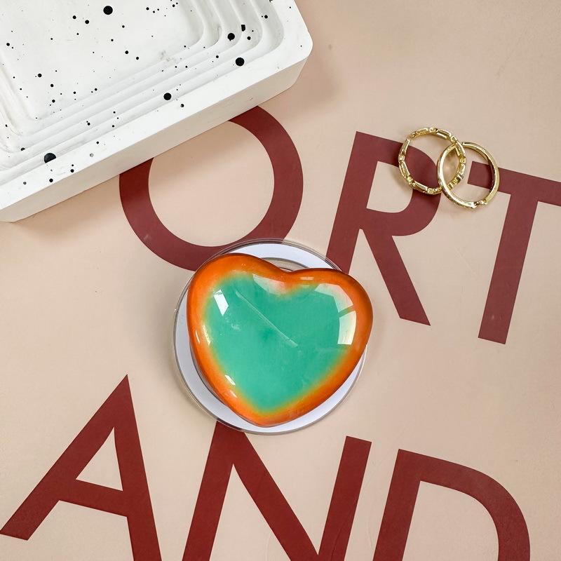 Solid Color Glass Love Mobile Phone Airbag Bracket Magnetic Attraction Removable Wind Watching Drama Desktop Support Portable Telescopic
