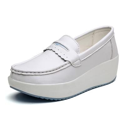 New Women's Large-sized 100% Genuine Leather Casual Spring and Autumn New Work Leather Shoes and Mom Loafers