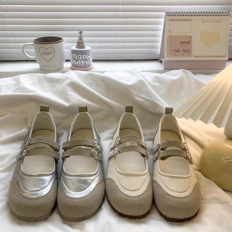 Flat Bottom with Skirt Versatile Round Head Shallow Mouth Single Shoes Autumn New Retro Soft Leather Mary Jane Shoes Women
