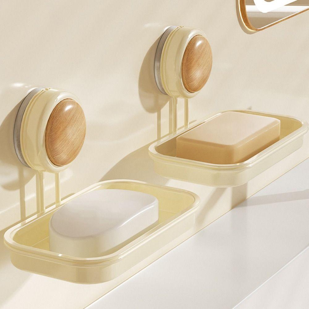 Self-draining Soap Bar Holder Wall Mounted Soap Box Suction Cup Soap Dish  for Bathroom Kitchen