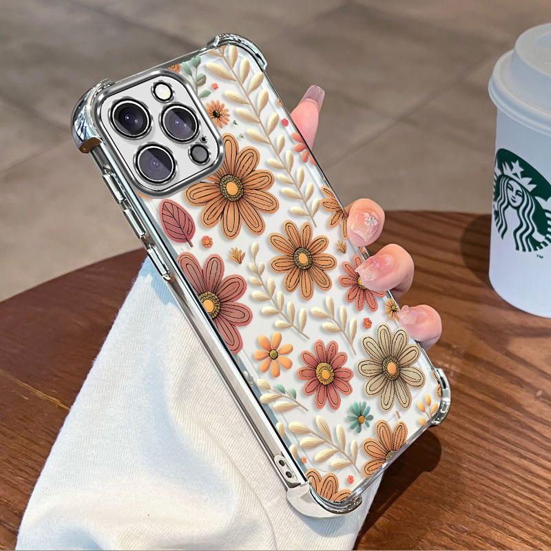 Daisy Bouquet for Apple 17promax Advanced Airbag Mobile Phone Case Iphone16 Electroplated Anti-drop Cover 15