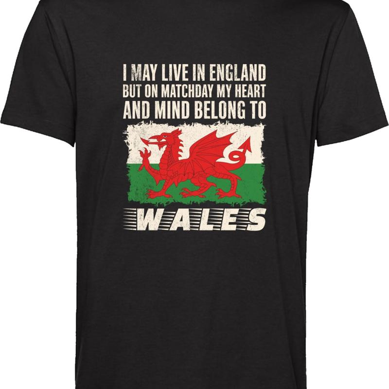 

Wales T Shirt My Heart Belongs To Sports Lovers Flag Top 5XL різнокольоровий