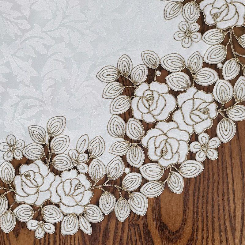 

Beige Large round Tablecloth Small round Coffee Table Cover Towel Fabric Embroidered Brown Rose European American Chinese round Tablecloth Beige + Lemon Tea 50cm diameter circle