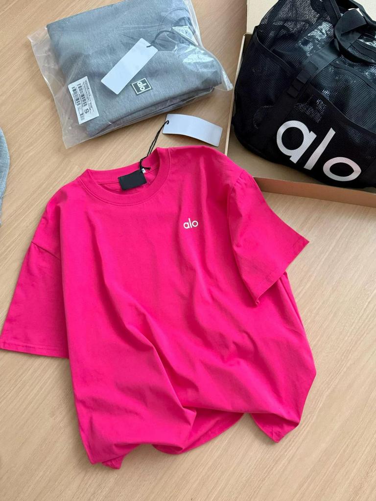 Heavyweightalo Women’s Silver Label Candy Color Loose Casual T-shirt, Short Sleeve, Summer 2025