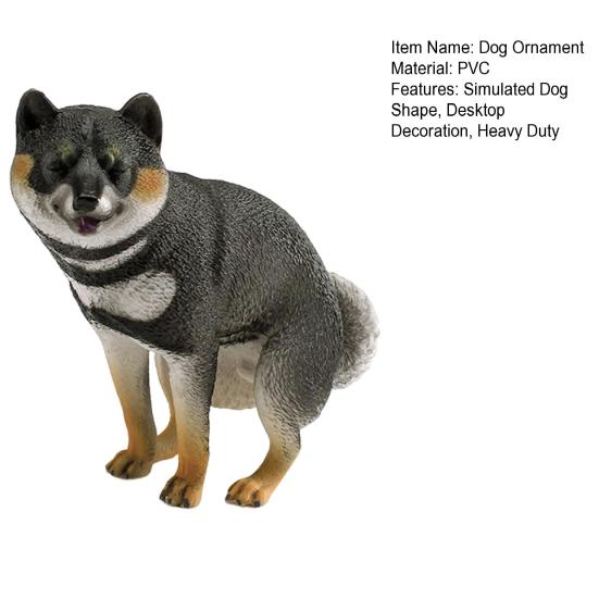 Simulated Dog Model PVC Sleeping Pooping Pug Shiba Figurine Statue Sculpture Home Office Desktop Decoration Ornament Kids Educational Animal Toy