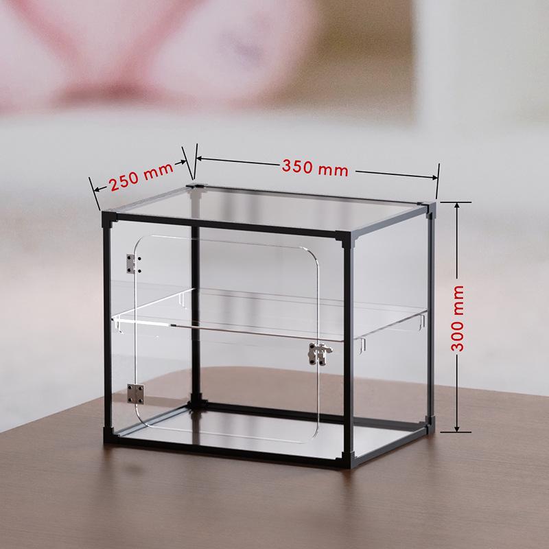 Tiered Bread and Cake Display Rack - Alloy Frame with Transparent Cabinet