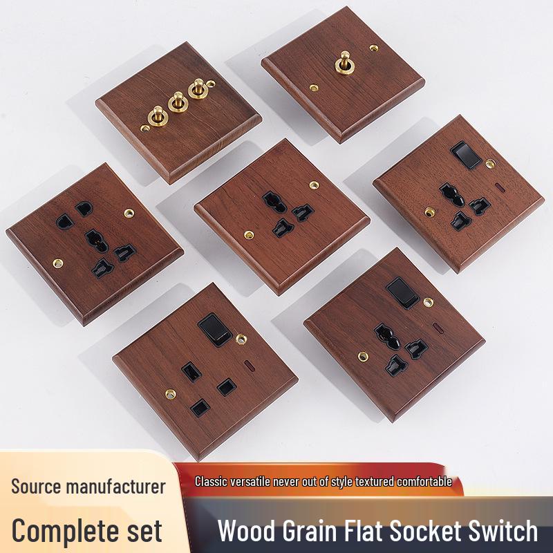 13A British Standard USB Switch Socket, Grey, Wall-Mounted, Multi-Function, One-Gang, Three-Hole Panel