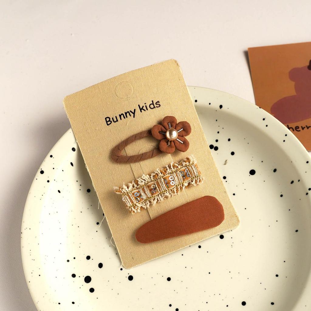 Korean Cartoon Flower Bear Bow Hairpin for Children