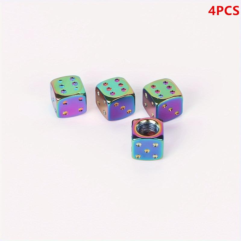 4Pcs Aluminum Alloy Tire Valve Caps Dice Wheel Stem Tyre Tire Wheel Stem Air Valve Dust Cover For Car Truck Motorcycle Bike