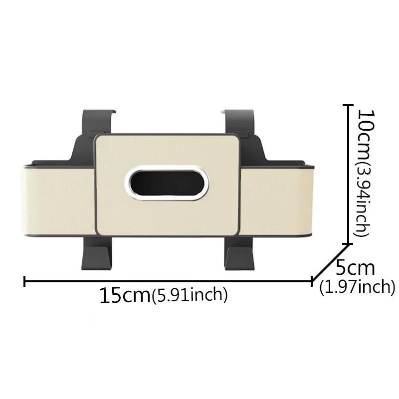 

Universal Fit 4-in-1 Car Seat Organizer Tissue Holder Cup Slots Hooks Phone Holder Durable Multi-Functional Storage Box Vehicle білий