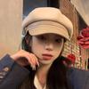 Elegant spring and autumn women's black retro Japanese-style duckbill cap, artist beret, cloud-shaped octagonal hat that makes the face look smaller