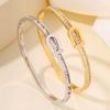 Titanium Steel Bracelet - Stylish and Fashionable Luxury Style Couple Bracelet with Stainless Steel Single Row of Diamonds