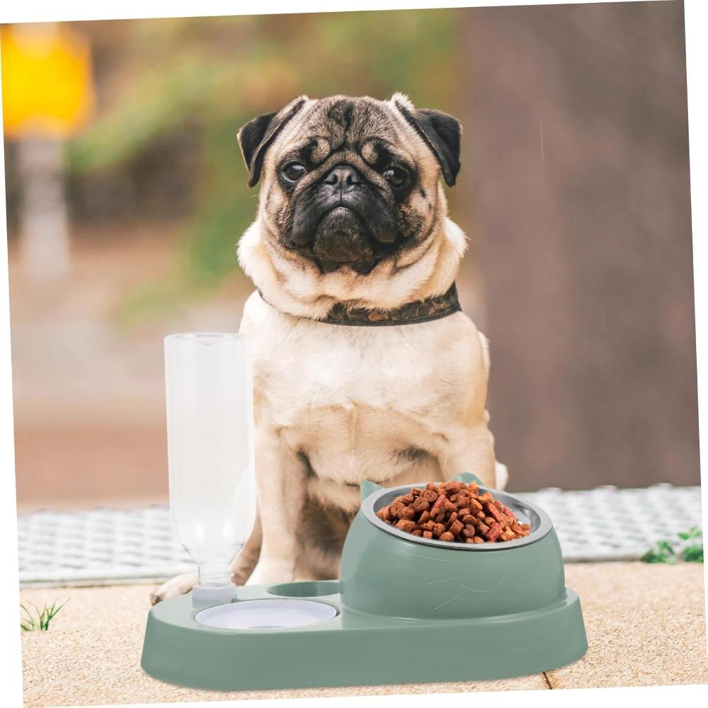 Pet Cat Bowl Automatic Feeder Water Dispenser Cat Bowl Stainless Steel Pet Bowl Feeder Protects Cervical Vertebrae Against