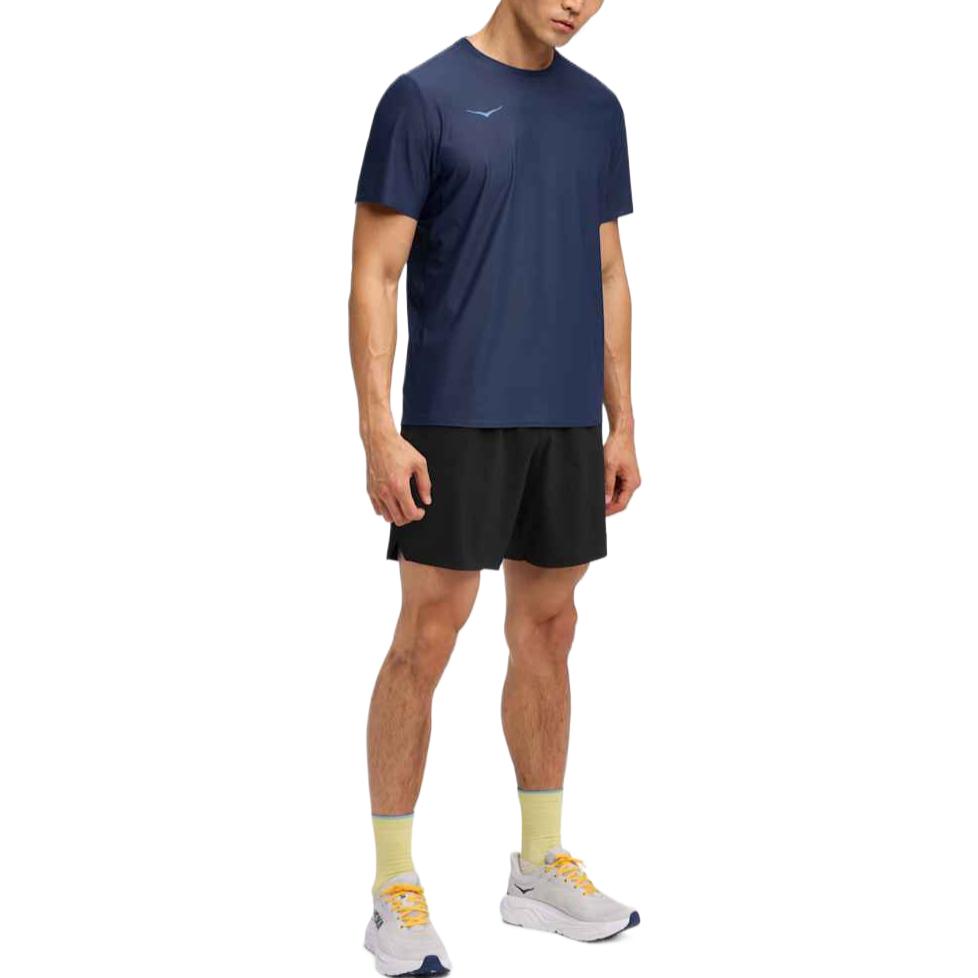 HOKA One One T Shirts Men's Midnight Blue Crew Neck Moderate Straight Fit 1175771-MDNB