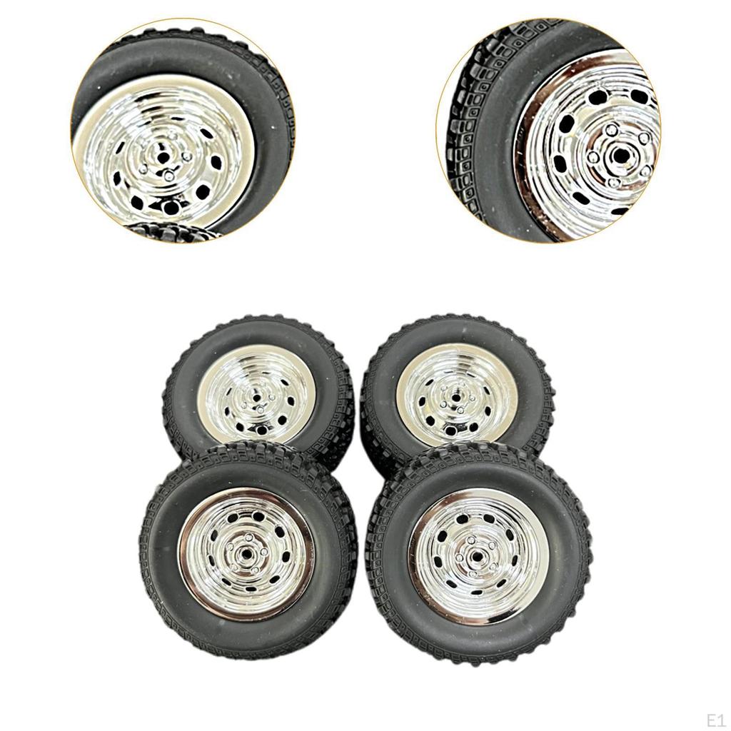 4x RC Wheels and Tires Set Replacement Part Lightweight Easy to Install Crawler Car for
