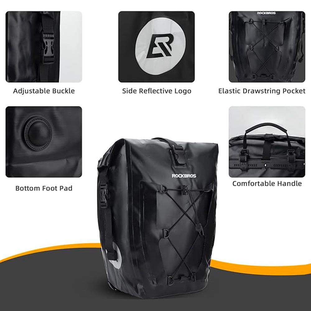 Waterproof adjustable bicycle trunk bag 2532L black