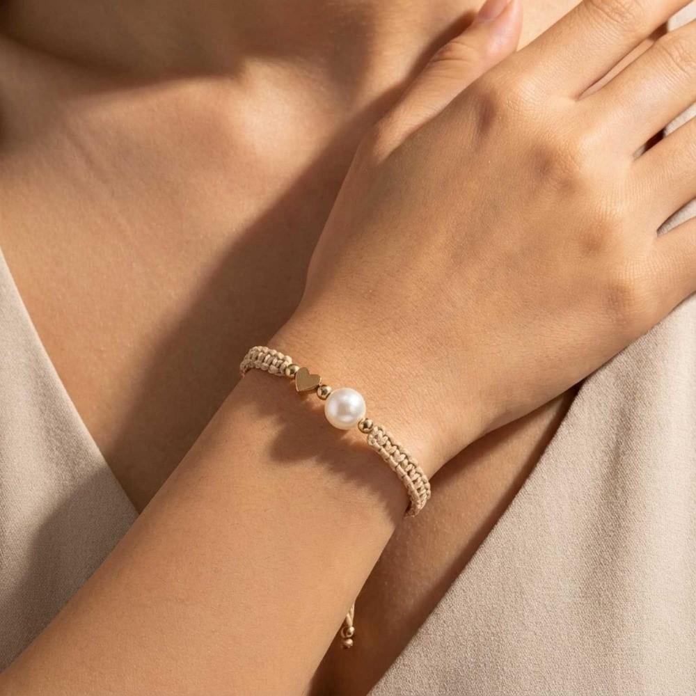 Adjustable Star-Shaped Bracelet Pearl Bead Casual Bracelet Creative Woven Bracelet Men