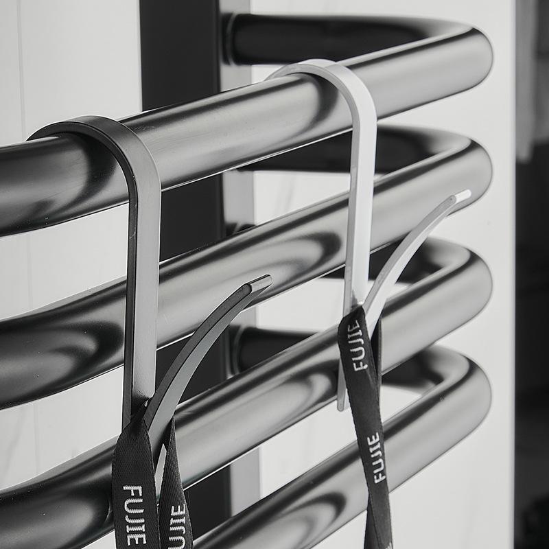 1pc Space-Saving White Plastic Hanger for Heated Towel Radiator Rail - Durable Bath Hook Holder for Towels, Scarves & More, Easy Install, Drying Racks