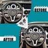Car Steering Wheel Button Stickers Cover Fit for Mercedes Benz ML GL GLK GLA CLA CLS SL A B C E G Class Interior Switch Button Decoration