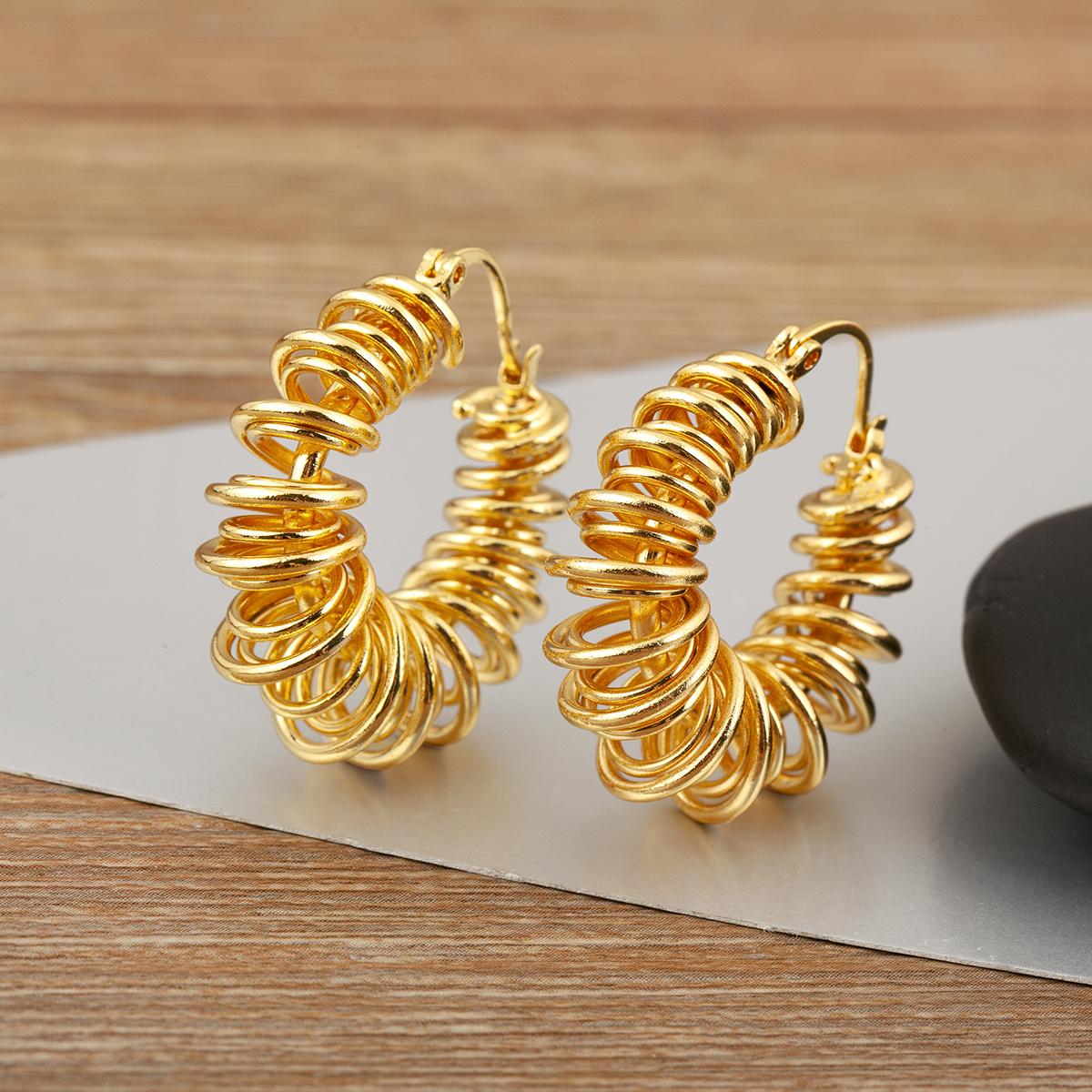 

Nidin High Quality Irregular Geometric Earrings For Women Female European And American Style Personalized Fashion Ear Jewelry