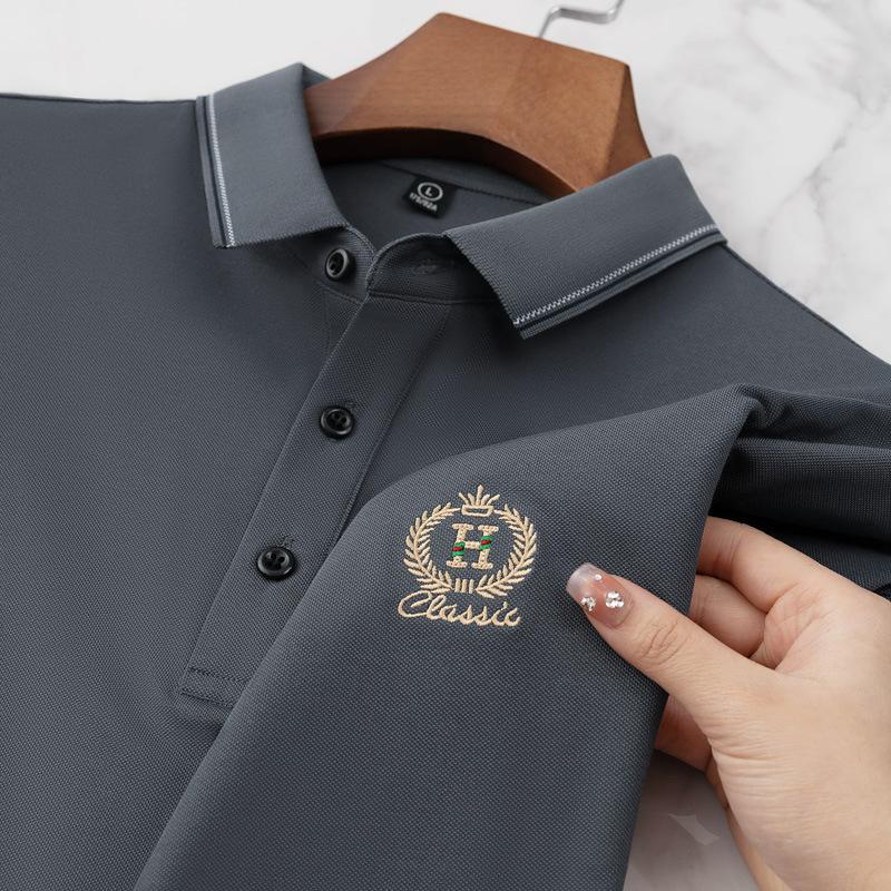 Short-sleeved POLO Shirt, Men's Pure Cotton Breathable T-shirt, Business Casual Lapel Top