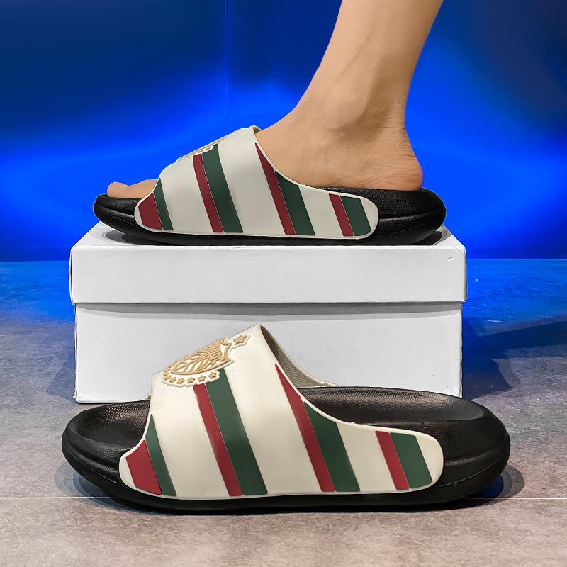 Summer men's and women's fashion cool slippers foreign trade large size outdoor high elastic thick bottom heightening one-word drag Vietnamese cool sl