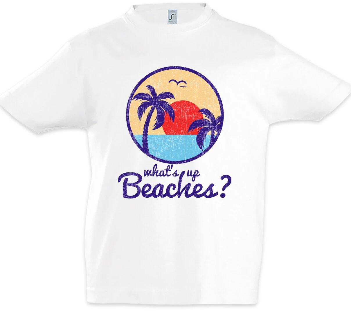 What s Up Beaches II Kids Boys kids boys T-Shirt Surfer Surfing Sea Bar Beach Tiki 160