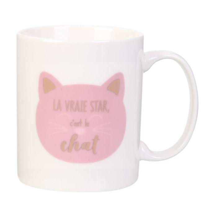 Mug thermique - cmp - mug chat 35 cl - change de couleur - porcelaine - multicolore