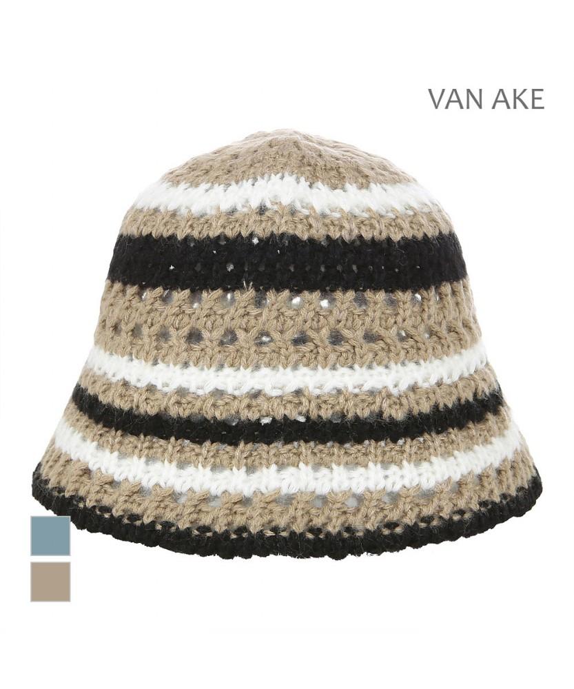 VANAKE Cream Striped Bucket Hat_Vb3Yamq304Z