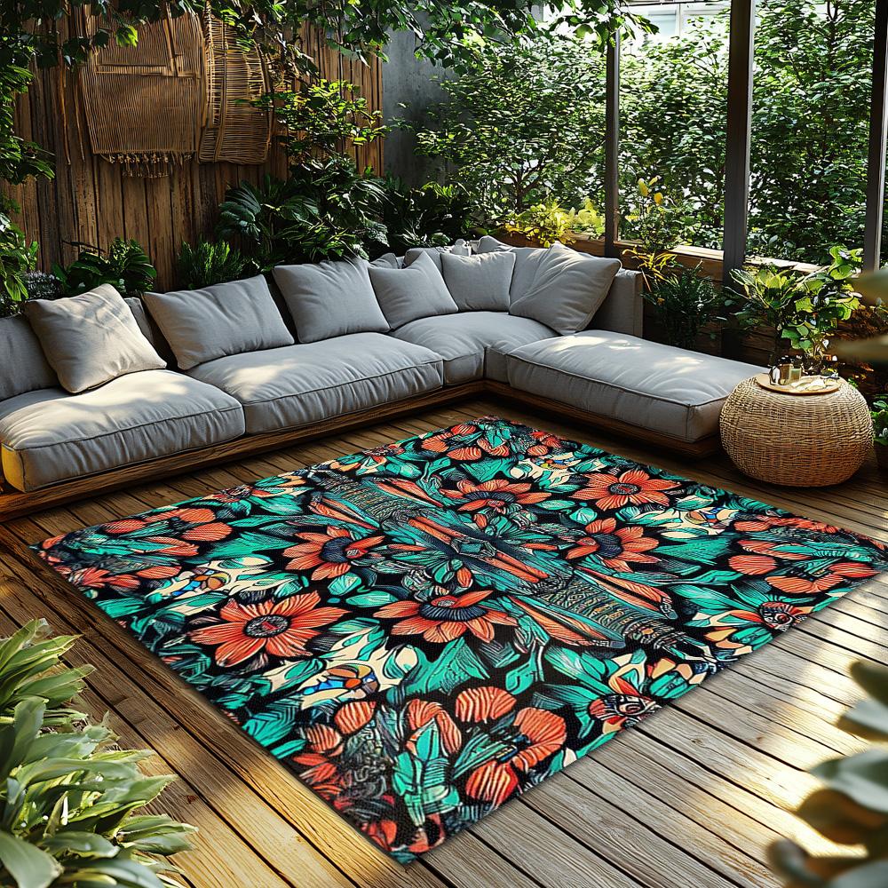 Botanical Pattern Doormat Indoor Outdoor Floor Mat Washable Entrance Rug Home Decor Tropical Leaf Design Area Rug Accent Rug