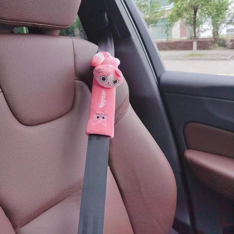 Cartoon Car Seat Belt Cover Universal Auto Seat Belt Shoulder Pad Warm Flannel Interior Seat Cushion Protector Safety Protection
