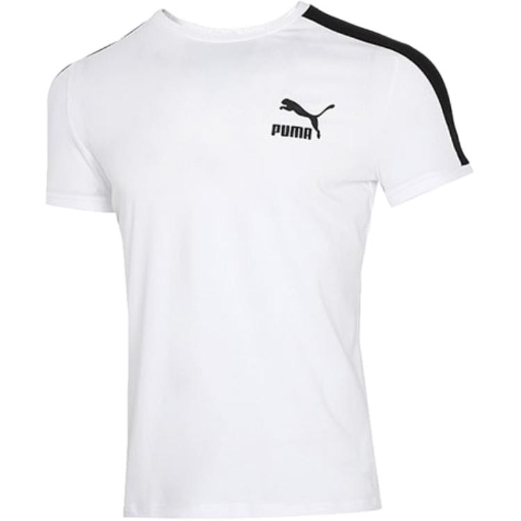PUMA Squad T Shirts Men's White Crew Neck Moderate Straight Fit 532291-02
