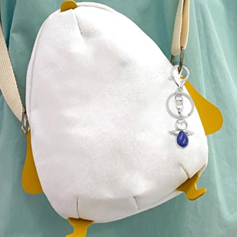 Handcrafted Angel Keychain with Crystal Cute Pendant Ornament Keyring Backpack Decoration Jewelry Gift for Women Girls