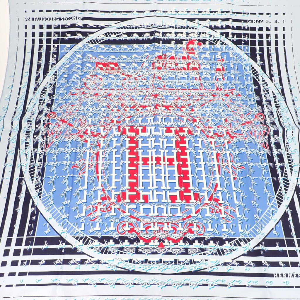 HERMES   scarf blue silk Women