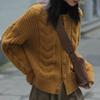 Sweet Twist Soft Sweater Coat for Women Winter Autumn Loose OuterWear Long Sleeve O-Neck Knitted Cardigan Sweater