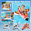 Inflatable Airplane Shaped Water Float Seat for Children Thickened Outdoor Pool Swim Ring with Steering Wheel Design for Interactive Water Activities