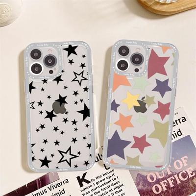 Urocze etui na telefon z gwiazdką dla iPhone 15 11 12 13 14 Mini Pro Max XR X XS TPU przezroczyste etui