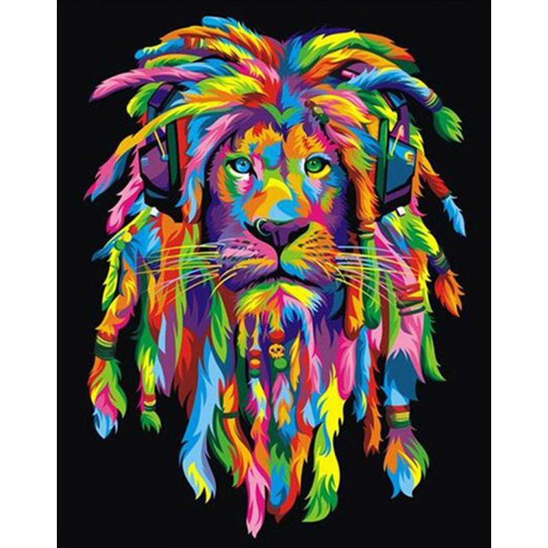 DIY Diamond Painting Monkey Animal Full Round Drill Diamond Embroidery  Cross Bear Dog Decoration Home 40x50cm