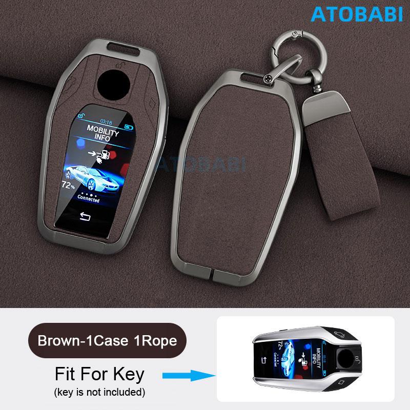 Zinc Alloy With Suede Leather Car Key Case Remote Fobs Cover Bag For Bmw 5 7 Series G11 G12 G30 G31 G38 X3 X5 X7 730Li 740 530Le