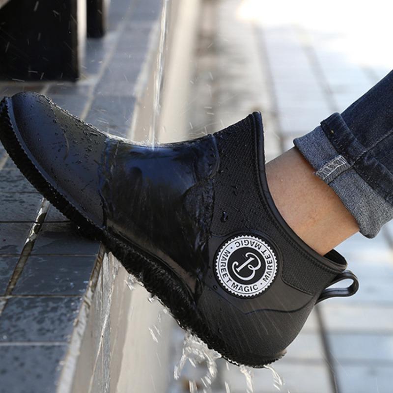 Rain shoes men's new Chelsea fashion short rain boots simple non-slip soft sole low-top women's galoshes