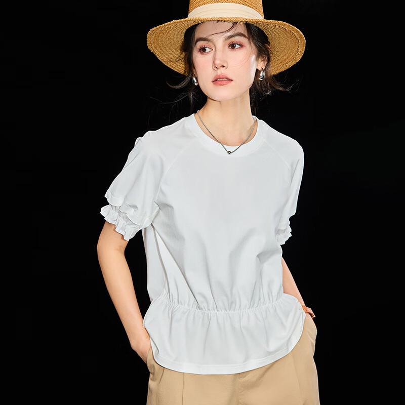 Women s Ruched Modal Cotton Blend T-Shirt M