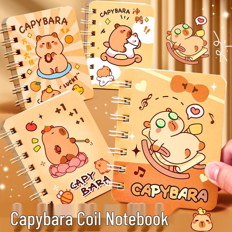 Capybara Cartoon Pocket Notebook for Primary Students - Cute, High-Value, Portable, Small Size