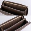 HANATORA Genuine Leather Long Wallet, Shrink Leather, Zippered, Slim, Card Case, Passbook Compartment, Bill Compartment, Simple Design, Dark